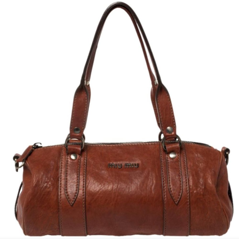 Miu Miu Copper Leather Boston Bag